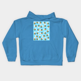 Blue Happy Cloud Rainbow Pattern Kids Hoodie